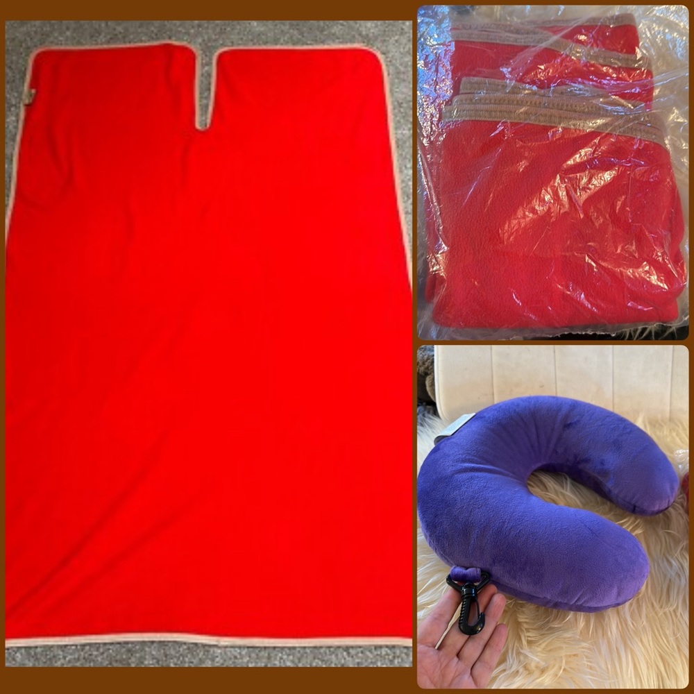 Travel pillow and shoulder blanket for plane or car